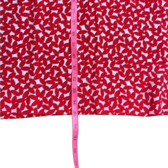 Organic by John Patrick red and white leaf print maxi slit skirt size 8 - Picture 3 of 6